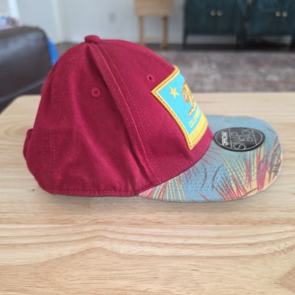 Official Crown of Snapback California Republic Bear Flag Flat Bill Hat Red Blue